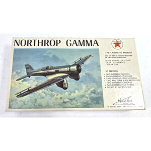 Vintage Williams Northrop Gamma Texaco 1/72 Model Airplane Kit 72-214 READ